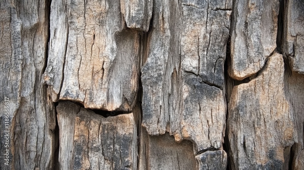 Aufkleber Weathered vintage wood texture with deep grooves and natural patterns suitable for rustic backgrounds and design projects.