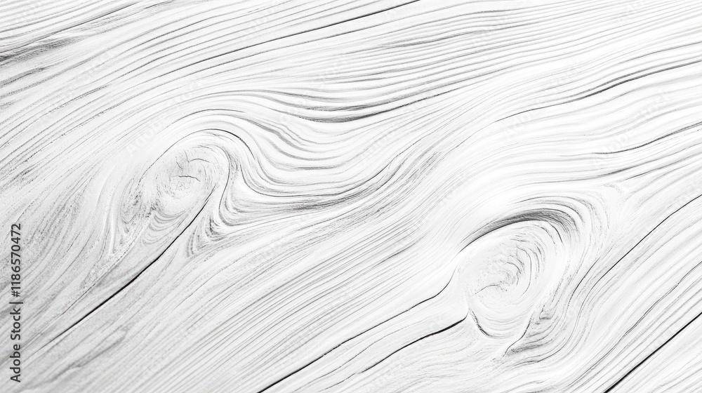 Poster Bright white closeup of weathered wood texture showcasing intricate grain and swirls ideal for design and background use.