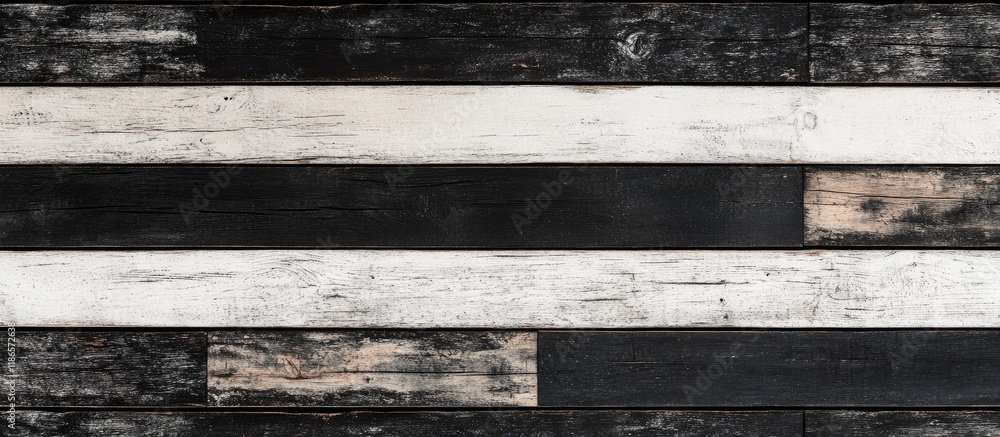 Poster vintage black and white wooden texture background in 4k with ample empty space for text and design e
