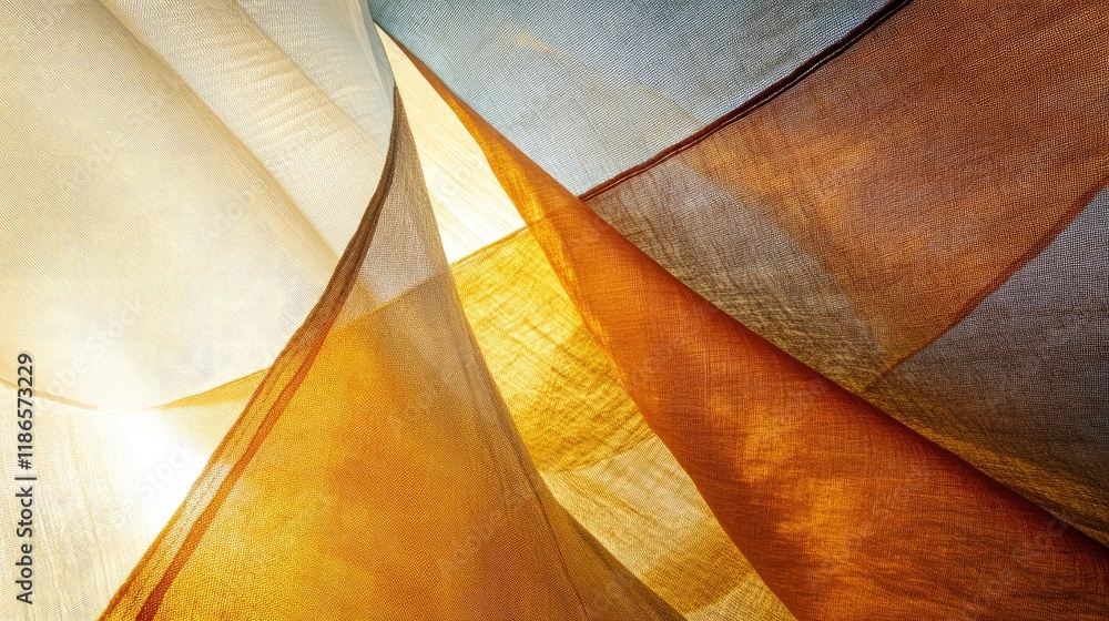 Poster abstract colorful fabric texture with light reflections and warm tones creating a dynamic background
