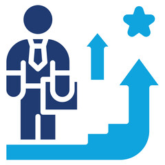 Career Rise mixed color icon