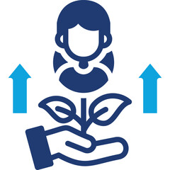 Self Growth mixed color icon