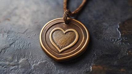 Artisan crafted medal featuring heart emblem symbolizing dedication and passion in creative endeavors and achievements in artistry.