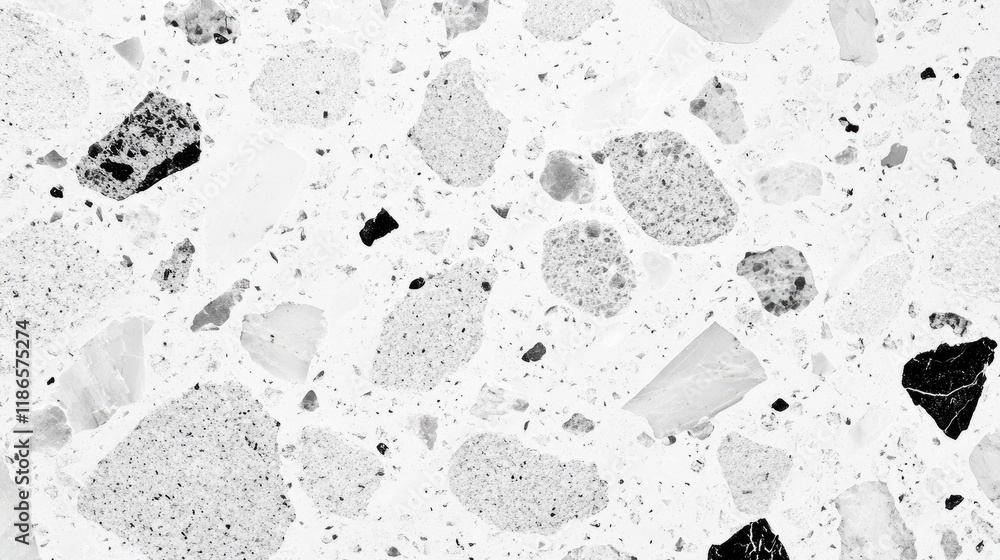 Poster white stone marble and granite texture with black and white speckles suitable for backgrounds or arc