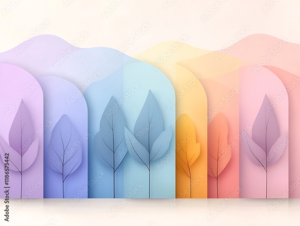 Poster soft and serene pastel gradient design featuring a delicate textured pattern a refined contemporary 