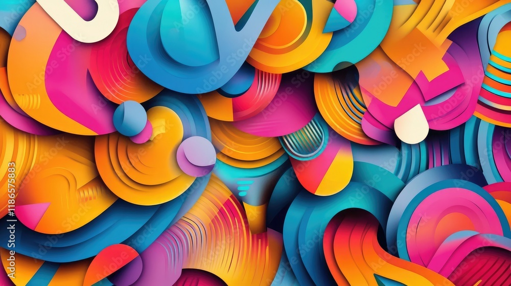 Poster colorful abstract background featuring dynamic shapes and smooth gradients in vibrant hues for moder