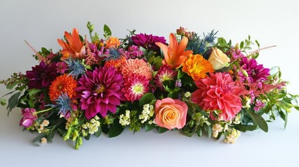 Vibrant and Colorful Mixed Flower Bouquet Still Life Close-Up