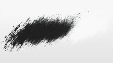Fototapeta premium Abstract black ink brush stroke on white background.