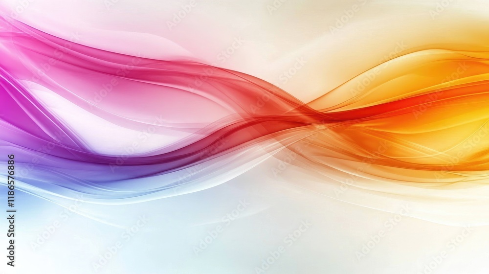 Poster colorful abstract background with smooth flowing lines and gradients in pink orange and blue hues fo