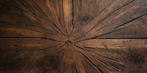Dark Wood Texture Background Surface Top View. Old and Weathered. Detailed Grain Texture. Natural Organic Texture. Deep Dark Tones. Ideal for Rustic or Vintage Backgrounds. Textured Designs Template