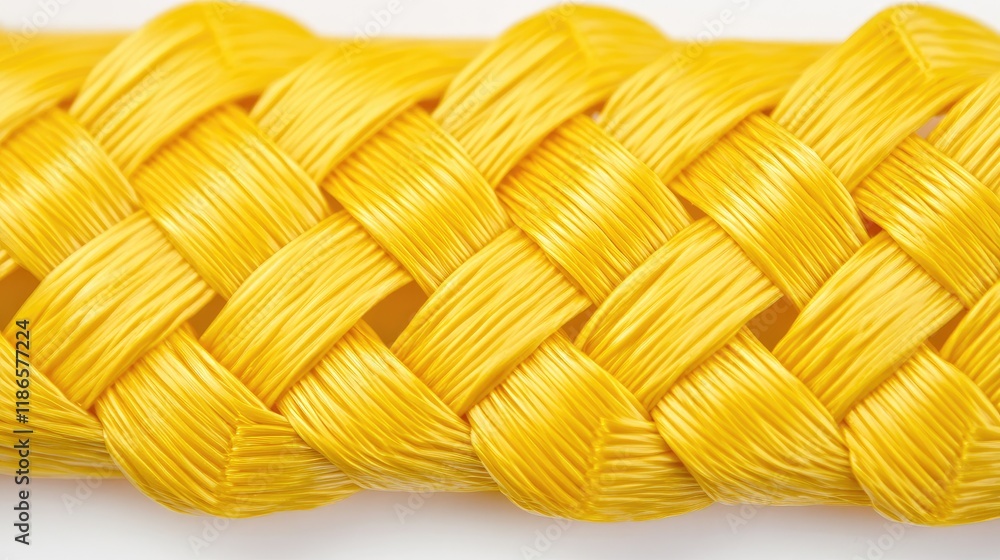 Poster vibrant yellow woven texture resembling seatbelt design on a pristine white background showcasing in