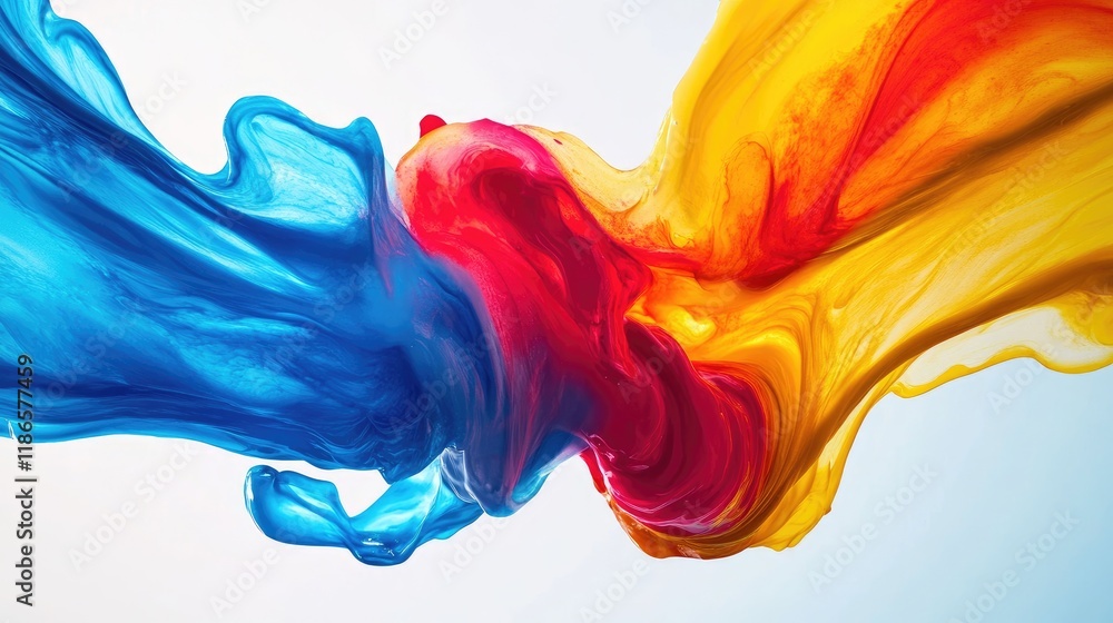 Poster colorful swirling paint patterns in a liquid medium creating a dynamic abstract background for artis