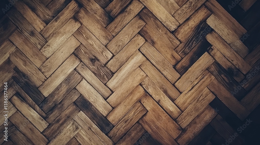 Poster herringbone patterned vintage wood texture background ideal for rustic design or home decor projects