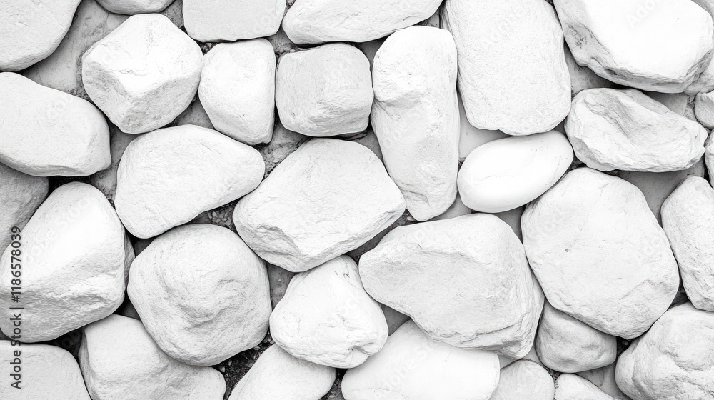Poster white stone texture background natural pebble pattern for design and decoration