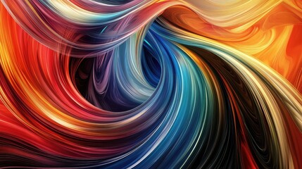 Colorful swirling abstract art with dynamic brushstrokes and vibrant flowing patterns creating an energetic visual experience.
