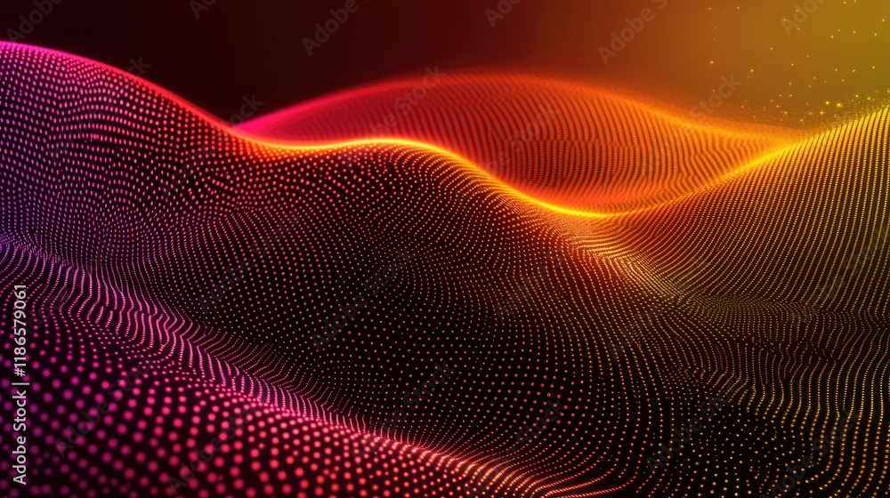 Poster colorful abstract wave pattern with smooth techno gradient suitable for digital designs and backgrou