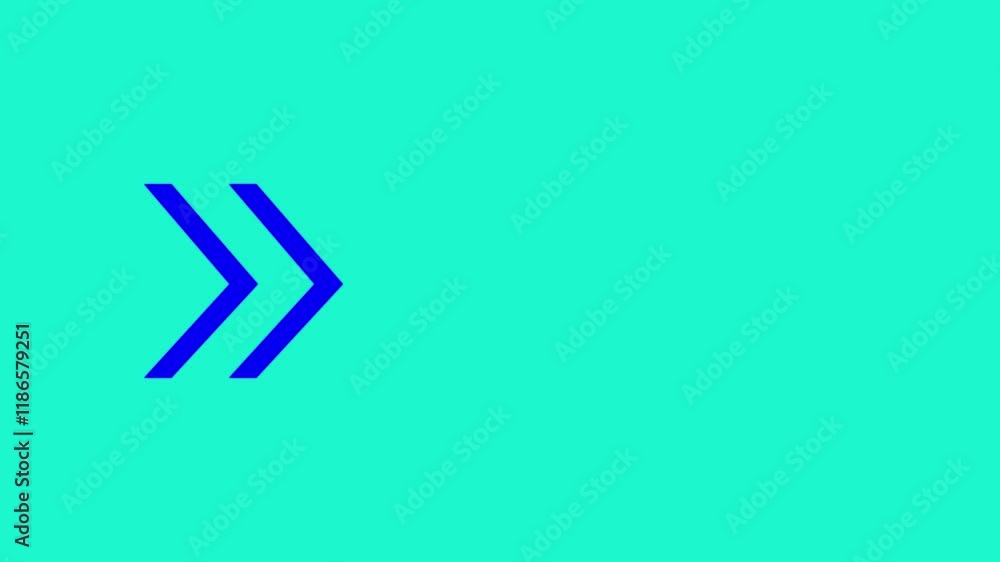 Poster animated looping swipe the right isolated on a cyan background abstract geometric graphic icon illus