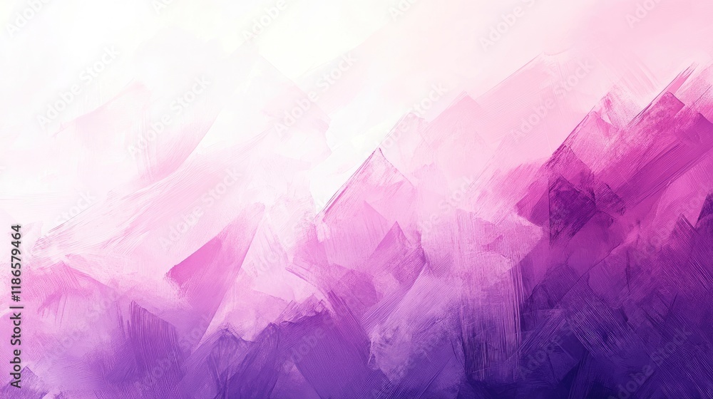 Poster vibrant abstract artwork featuring dynamic brush strokes in various shades of purple and pink creati