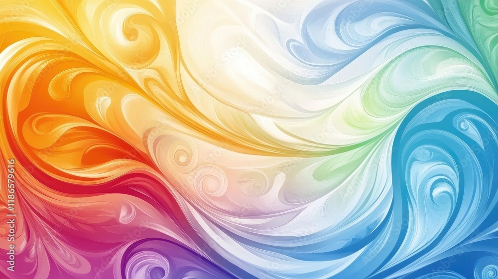 Poster colorful swirling abstract design with gradients and fluid patterns ideal for creative backgrounds a