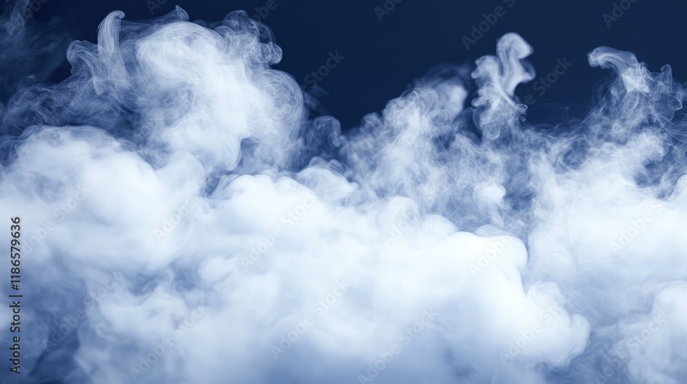 Aufkleber White smoke swirling in a dark background creating a dramatic and ethereal texture for various design applications