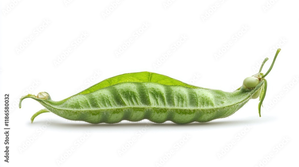 Poster fresh winged bean pod with vibrant green color isolated on clean white background showcasing unique 