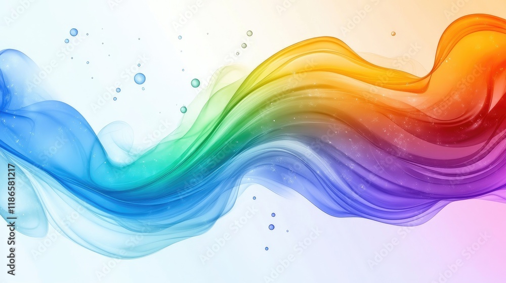 Poster colorful abstract liquid paint swirl background in rainbow spectrum with vibrant hues and smooth flo