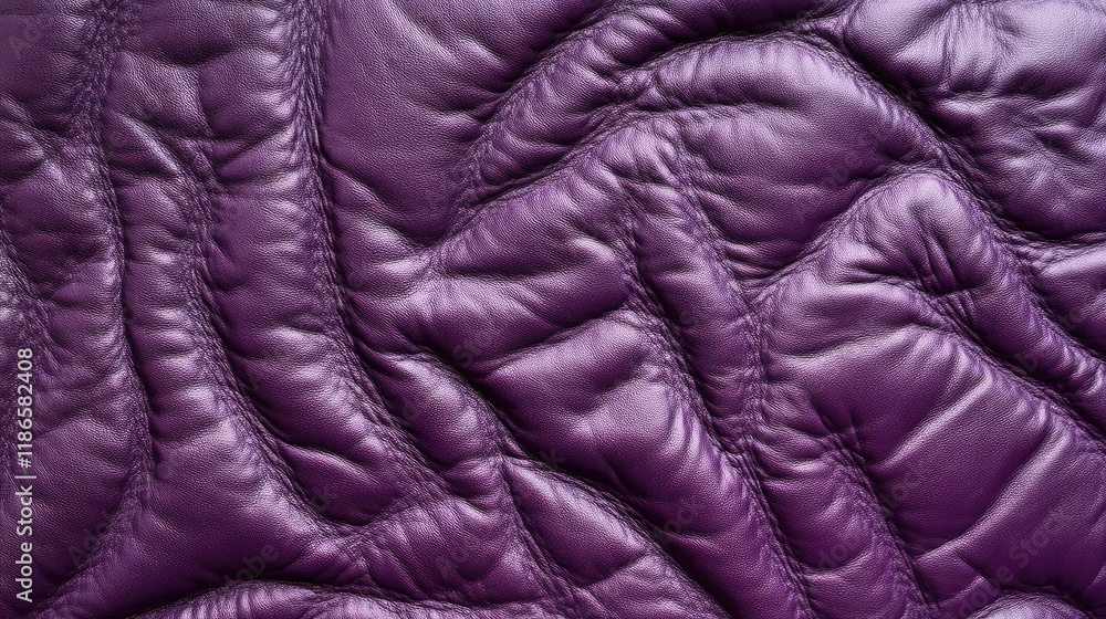 Poster Violet artificial leather textured background with intricate patterns and folds showcasing luxury and modern design elements