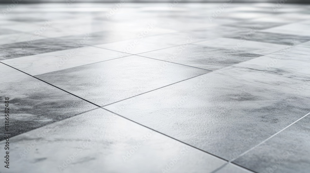Aufkleber elegant grey tile floor with subtle texture and reflective surface ideal for modern interior design 