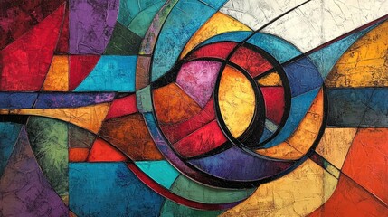 Fototapeta premium Vibrant abstract artwork featuring swirling colors and dynamic textures creating a captivating visual experience of blended hues and shapes