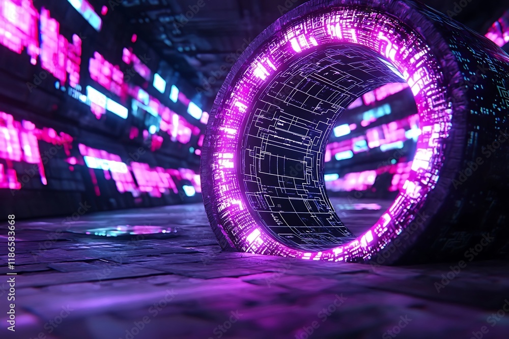 Poster captivating light mosaic with intricate quantum fractals stunning abstract digital artwork in cinema
