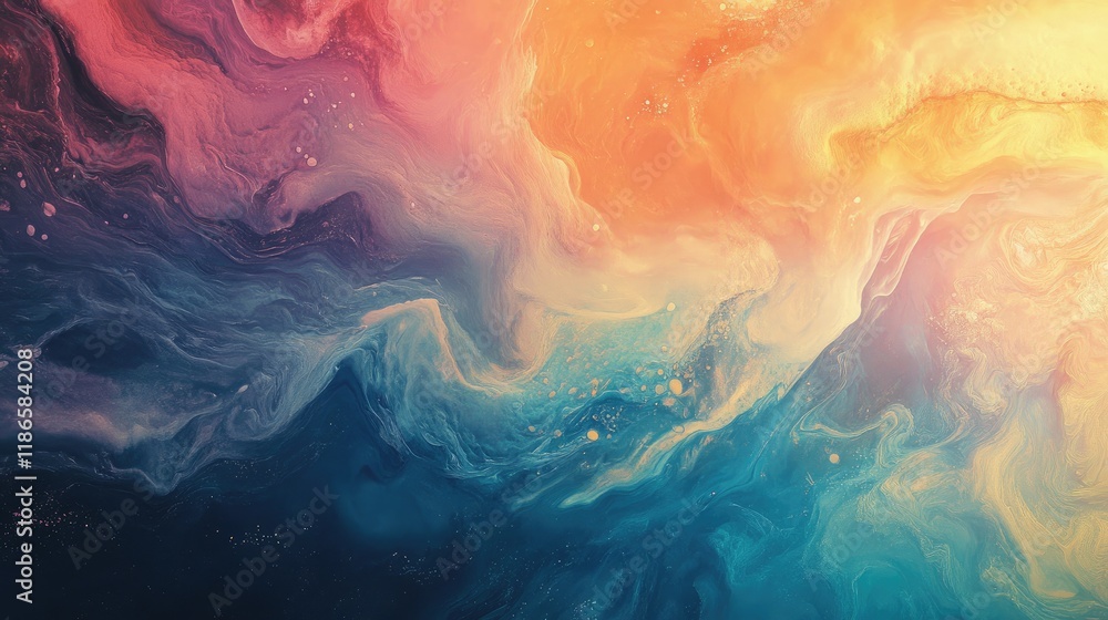 Aufkleber soothing abstract art in pastel shades creating a tranquil atmosphere with fluid movement and harmon