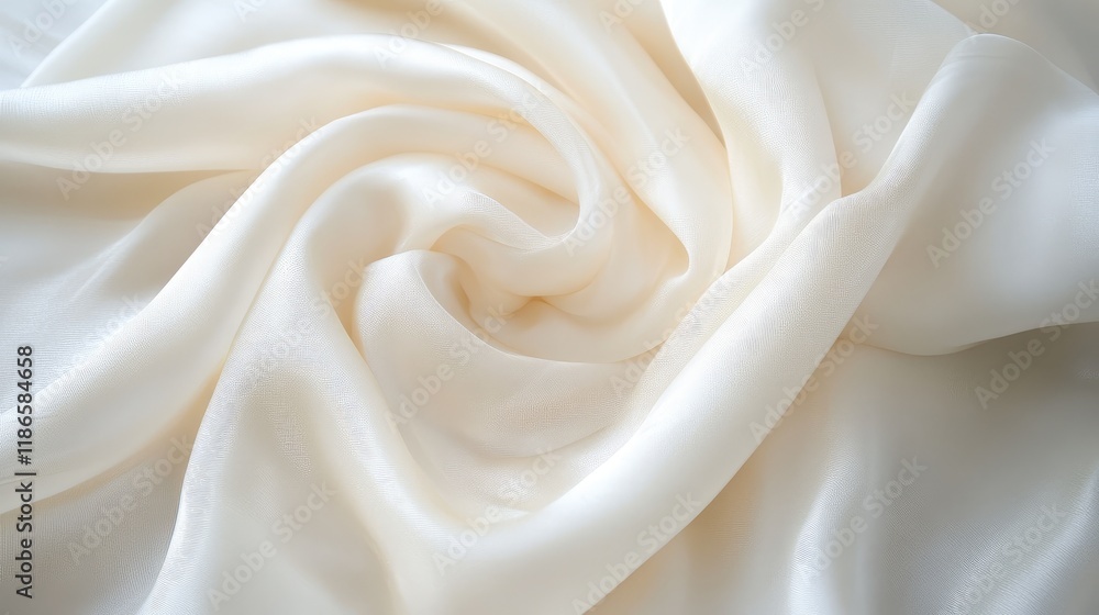 Aufkleber Elegant White Silk Fabric Texture with Soft Draping and Gentle Waves for Background Use