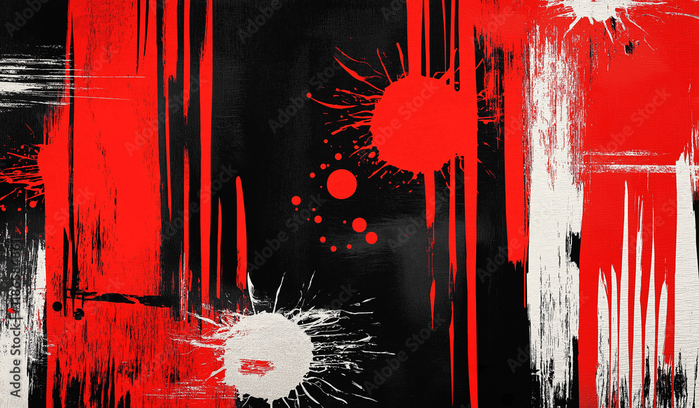 Aufkleber abstract red and black gradient background with textured brush strokes on the left and solid red on 