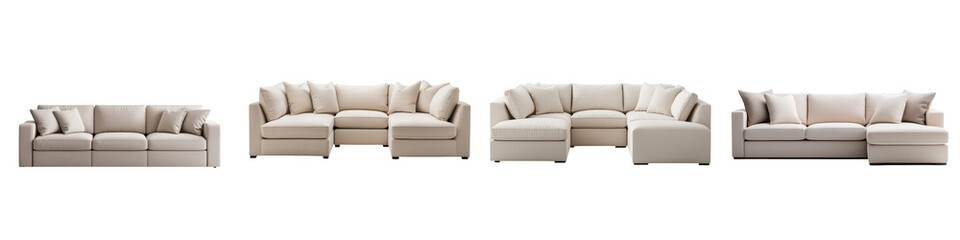 Minimalist and Comfortable Living Room Furniture Arrangement with Modern Sofas and Couch in a Stylish and Elegant Interior Design