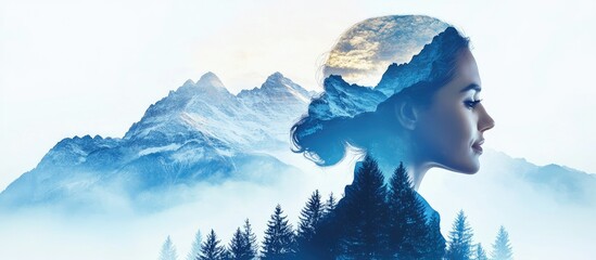 Inner Landscape: A Woman's Mind Merges with Majestic Mountains
