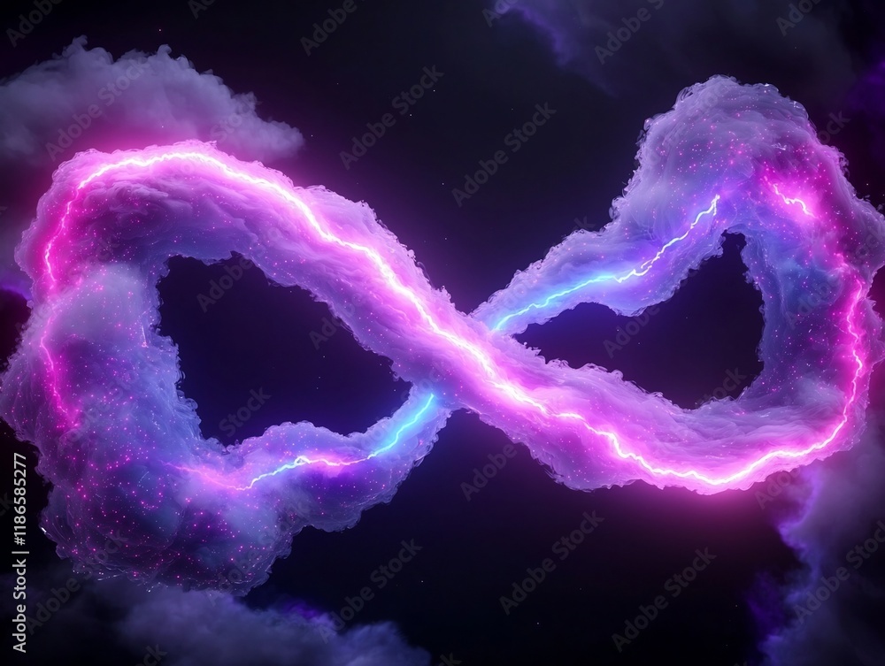 Poster mesmerizing light symphony with quantum particles a dynamic digital showcasing an ethereal neon ting