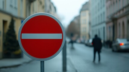 Striking red and white sign, a visual guide for effective communication information dissemination