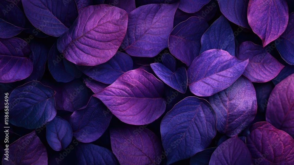 Poster Purple foliage creating a rich and vibrant textured background ideal for nature and design themes.
