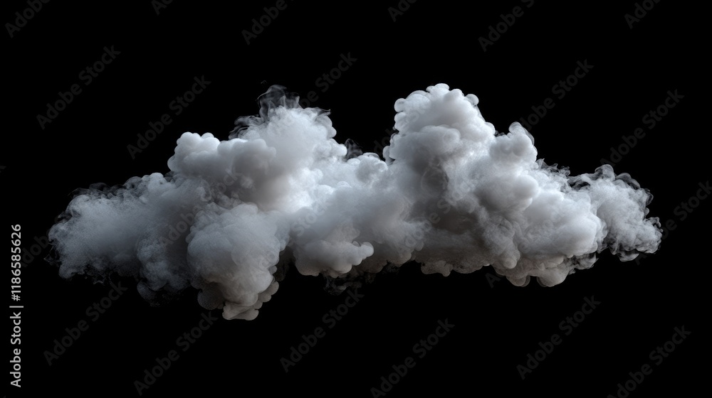 Poster white smoke cloud formation with a dense texture set against a dark background for dramatic visual i