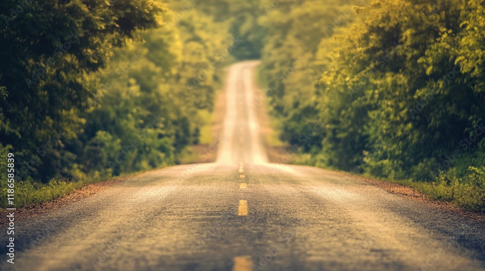 Poster Abstract Blurred Vintage Road Landscape with Soft Bokeh Effect for Tranquil Background Use