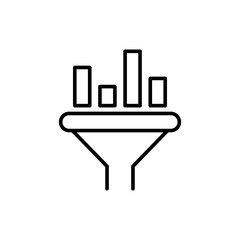 Data filter outline icons, minimalist vector illustration ,simple transparent graphic element .Isolated on white background