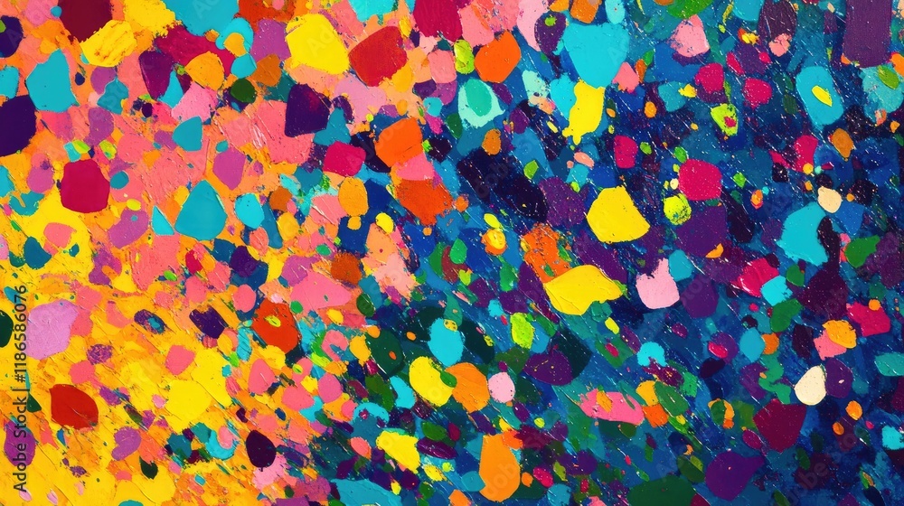 Poster colorful abstract confetti background with vibrant shapes and textures for creative design and artis