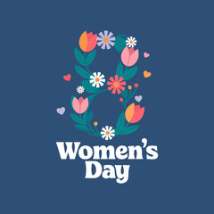 Festive floral design celebrating Women's Day