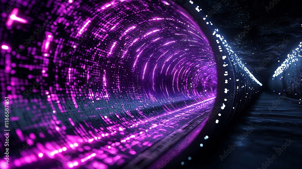 Poster mesmerizing abstract digital landscape featuring a captivating wave of vibrant quantum fluctuations 