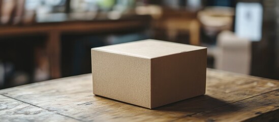 Careful Unboxing of a Quality Inspection Box in a Factory Setting with Empty Space for Text and Focus on Production Components