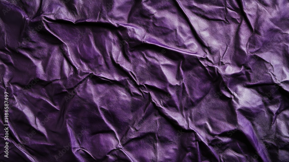Poster Crinkled violet leather texture background with rich color ideal for design projects and creative applications