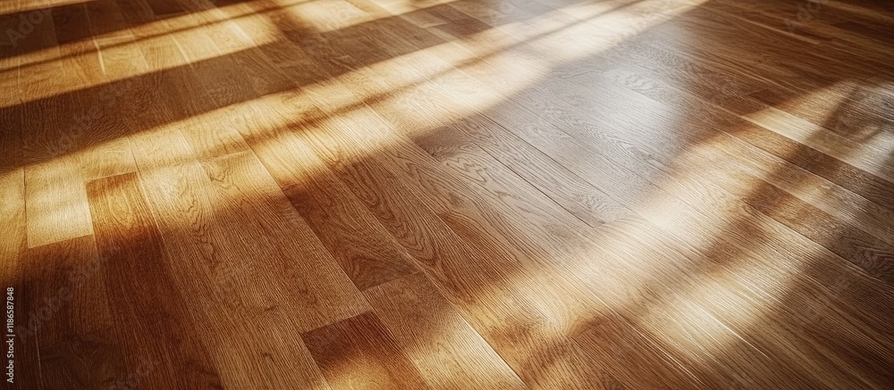 Poster warm brown wooden floor texture with natural light shadows ideal for design projects and backgrounds