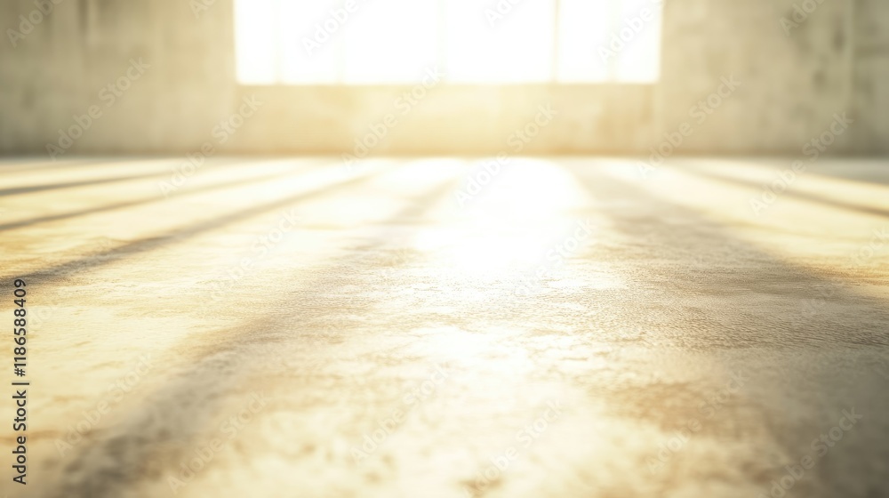 Poster soft afternoon light illuminating empty floor space with smooth texture ideal for background use