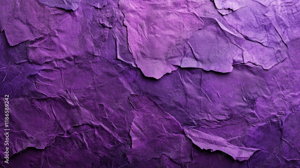 Wall mural Textured violet paper background with deep purple hues and unique wrinkled patterns suitable for creative design projects.