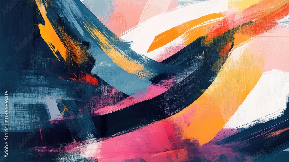 Aufkleber dynamic abstract painting featuring vibrant colors and energetic brush strokes creating an engaging 